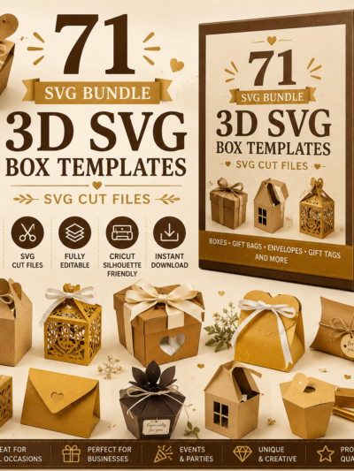 مجموعة 71 ملف SVG - قوالب مربعات ثلاثية الأبعاد بصيغة SVG