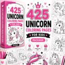 باكدج 425 صفحة تلوين اليونيكورن للأطفال