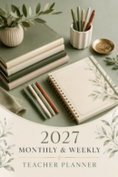 باكدج بلانر المعلم 2027 الشهري والأسبوعي