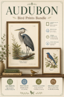 باكدج 425 لوحة طيور أودوبون (Audubon) للطباعة والديكور