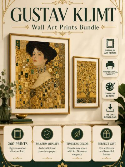 باكدج 260 لوحة جوستاف كليمت (Gustav Klimt) للطباعة والديكور