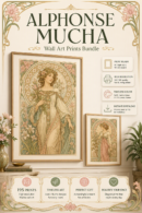 باكدج 195 لوحة ألفونس موخا (Alphonse Mucha) للطباعة والديكور