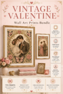 باكدج 795 لوحة فالنتاين كلاسيكية (Vintage Valentine) للطباعة والديكور